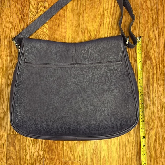 Audrey Talbott Purple Pebbled Leather Messenger Bag - Picture 3 of 11